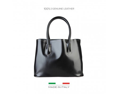 Дамска чанта Made in Italia черна с две дръжки