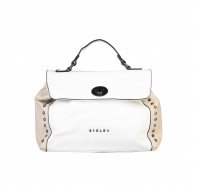 Дамска чанта Sisley бяло и бежово
