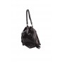 Дамска чанта Tom & Eva черна с кожени връзки 2